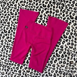 Tiger Friday Women Retro Flare Leggings Small Fuchsia Pink Dance Yoga Pants